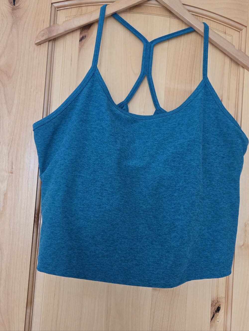 Beyond Yoga Teal Strappy Women’s Shelf Bra Cropped Tank Top 3X
